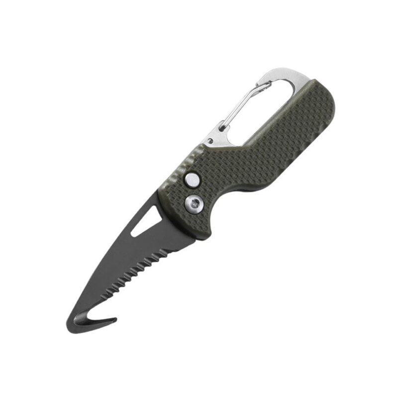 Folding Knife Folding Knife Outdoor Camping Portable Folding Knife Multifunctional Serrated Hook Knife Stainless Keychain Survival Cutter Tool Box Opener