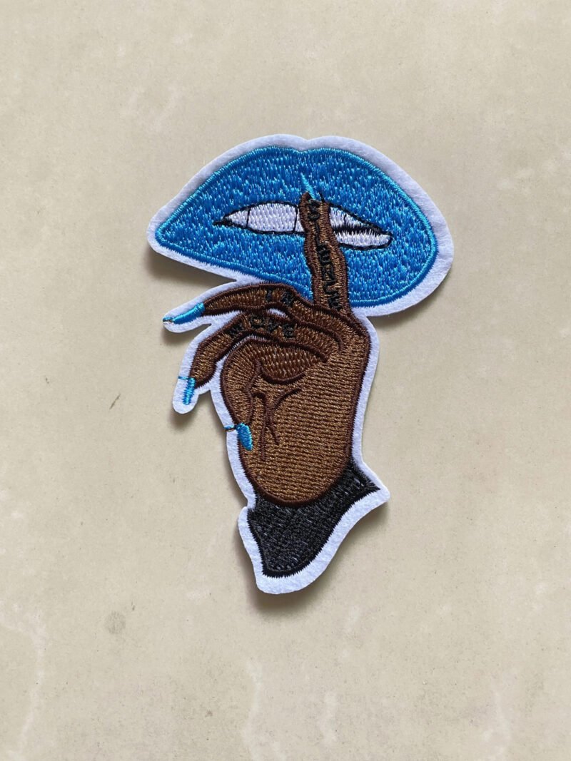 Personalized finger and mouth embroidery patch clothing accessories DIY ironing decoration embroidery mouth patch