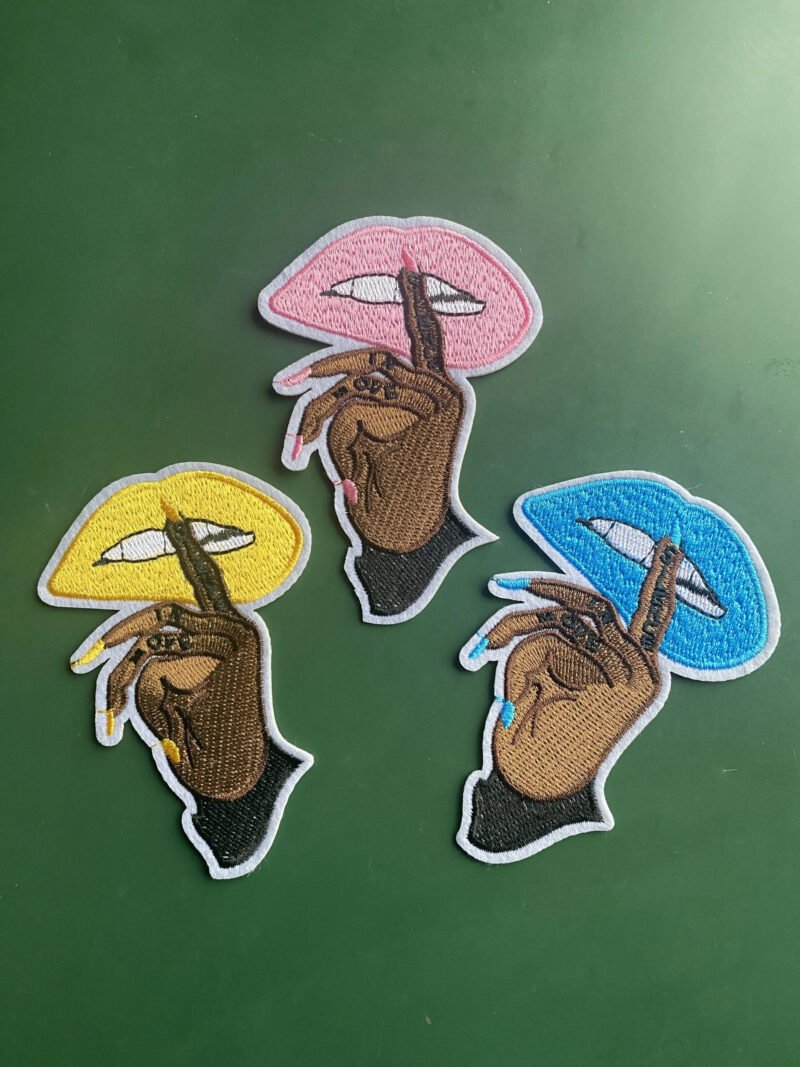 Personalized finger and mouth embroidery patch clothing accessories DIY ironing decoration embroidery mouth patch