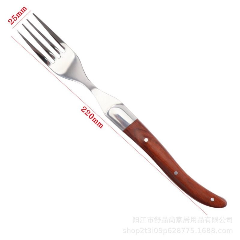 western knife western knife Stainless steel western steak knife and fork French style red color wooden handle western knife