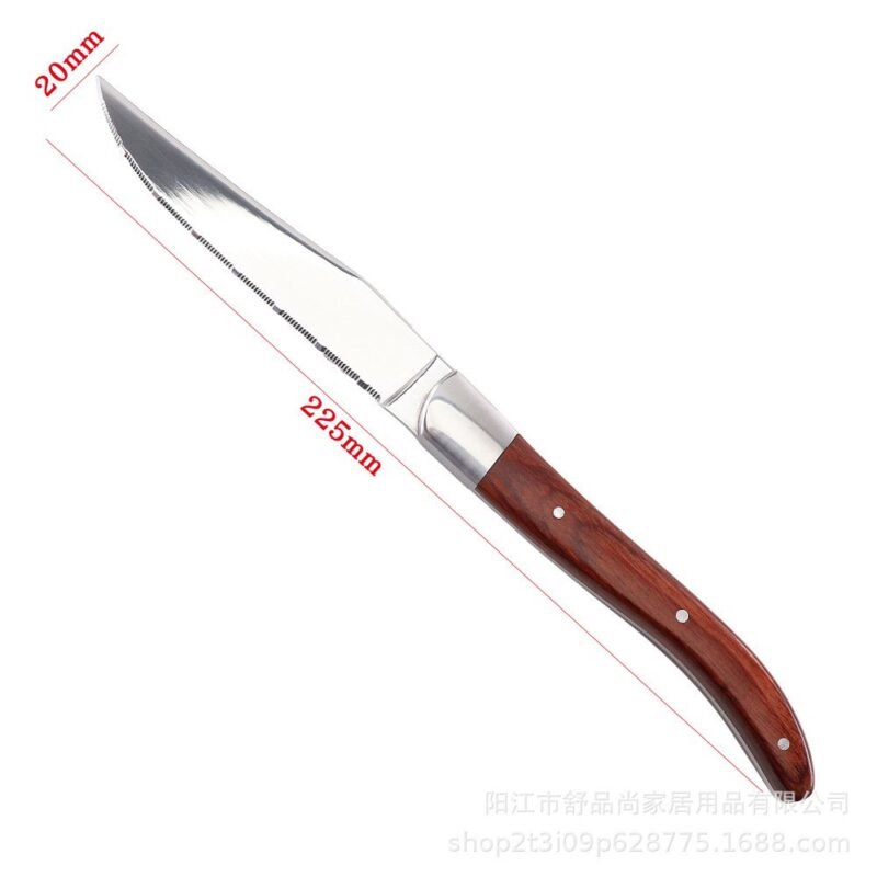 western knife western knife Stainless steel western steak knife and fork French style red color wooden handle western knife