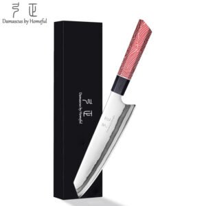 Damascus three-piece knife set