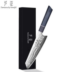 Damascus three-piece knife set