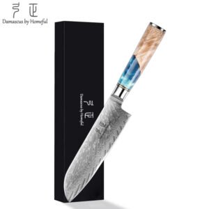 Damascus five-piece knife set