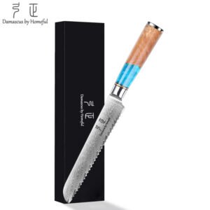 Damascus five-piece knife set