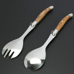 Laguiole salad spoon and fork set